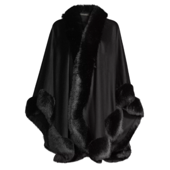 luxe christmas black friday shopping faux fur cashmere U cape